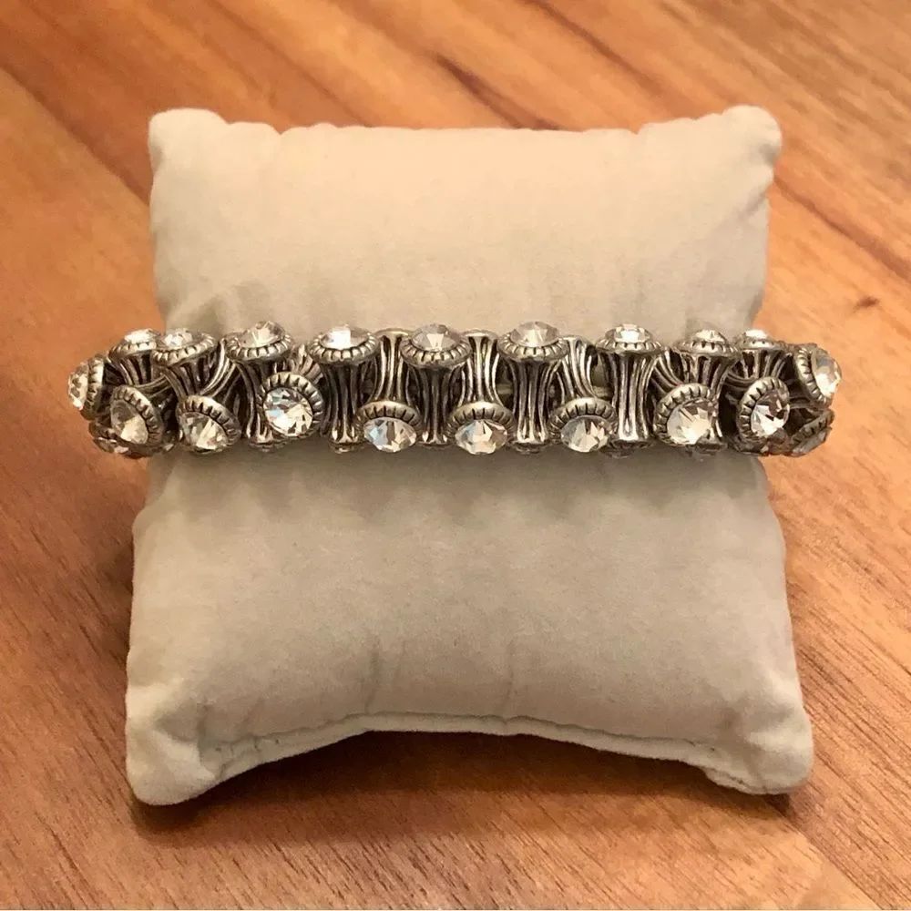 Stretch Silver Rhinestone Bracelet | Small - Picture 3 of 3